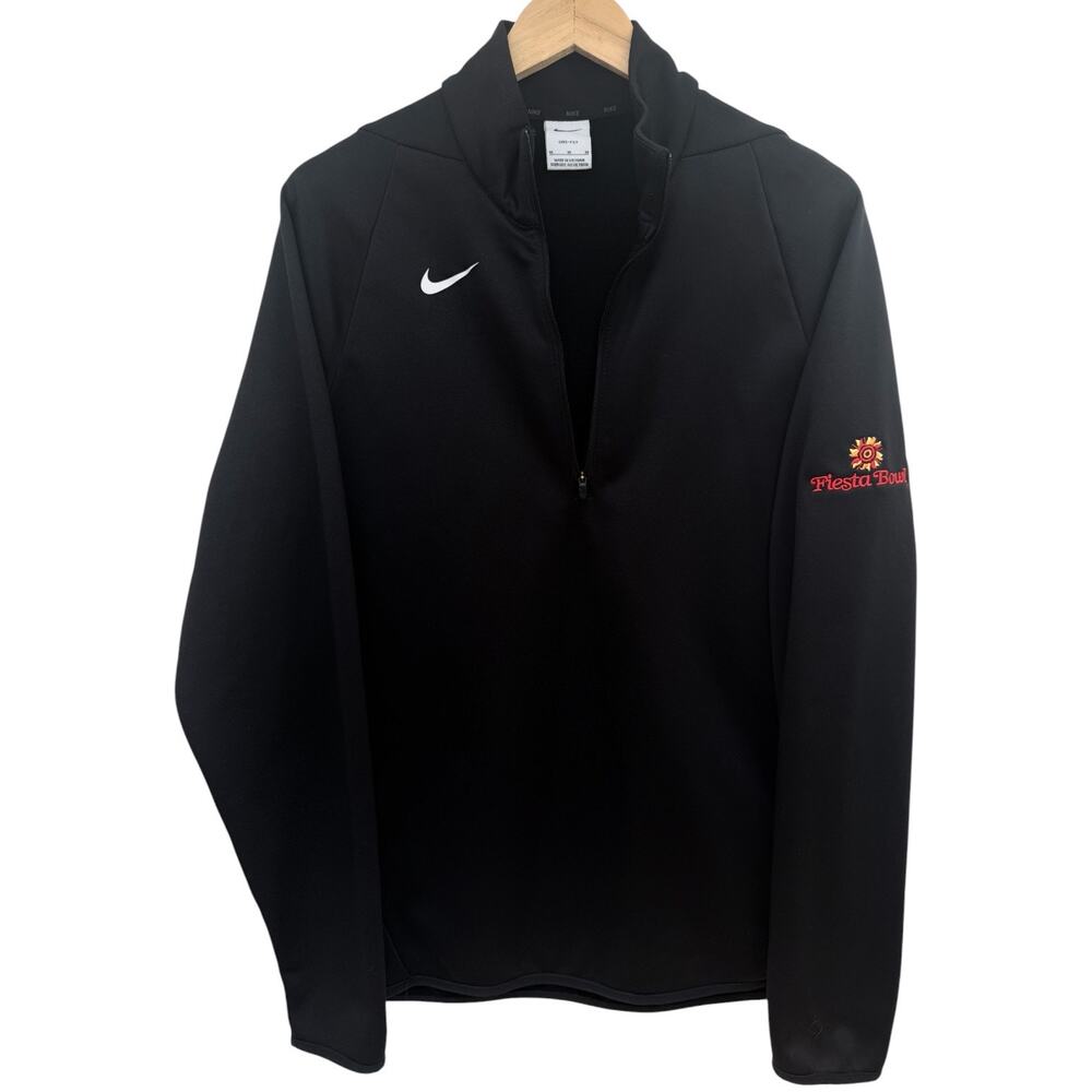 Nike Dri Fit Pullover Mens Medium Black Quarter Zip Fiesta Bowl Athletic Top